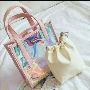 LAST 1!🎡Clear Blush Holographic Jelly Tote